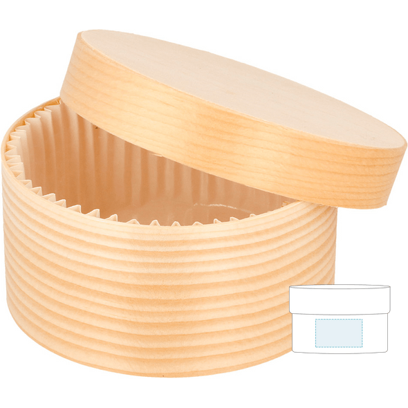 Minicajas cilíndricas de madera con tapa y cápsula